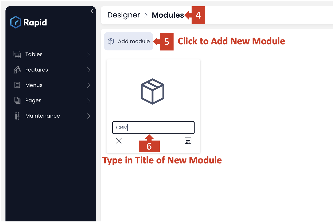 Image showing how to add a new module to system